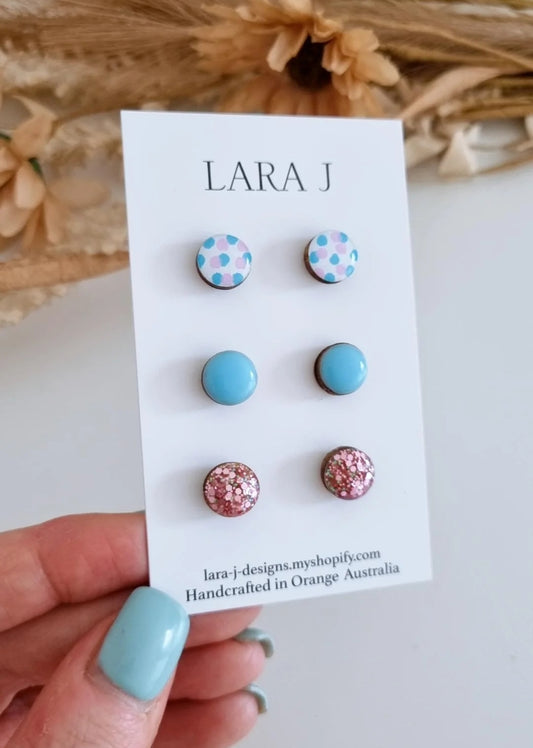 10mm Earring Trio #15