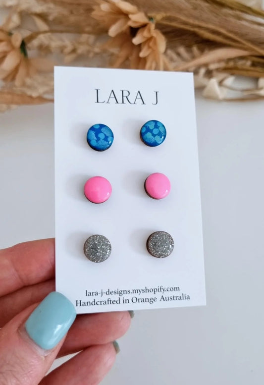 10mm Earring Trio #13