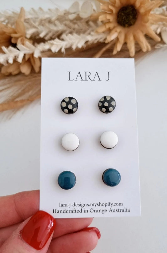 10mm Earring Trio #19