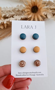 10mm Earring Trio #17