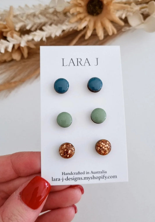 10mm Earring Trio #16