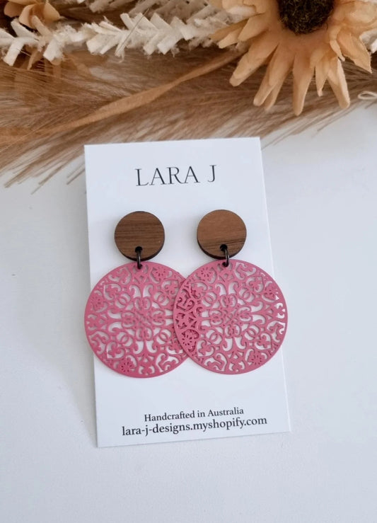 Lacy Dangle - Dusty Pink