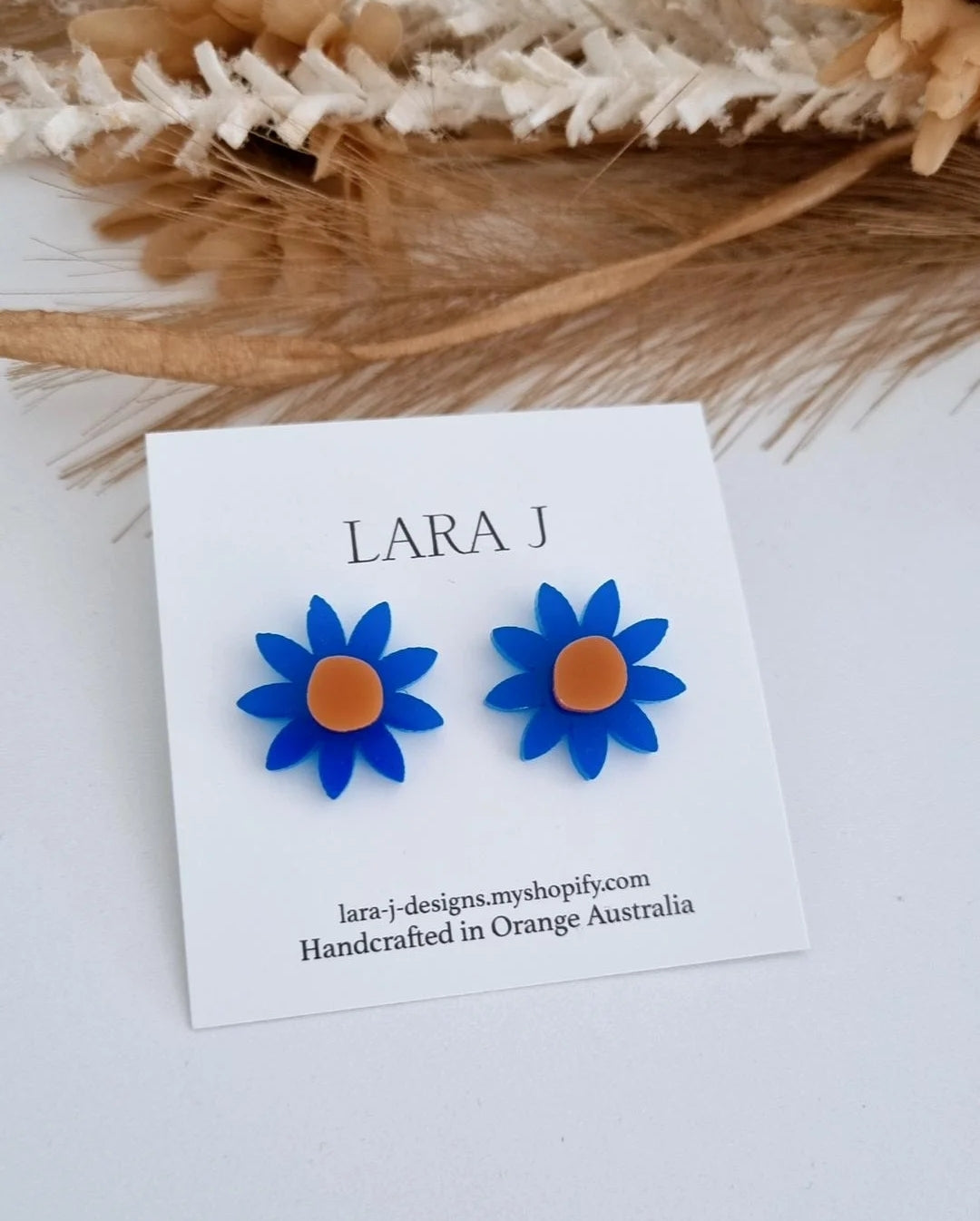 Flower Studs - Blue