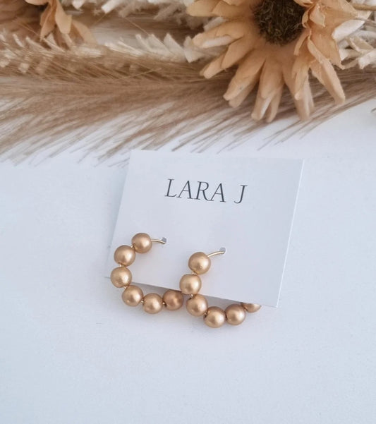 Mini Bead Hoop - Gold