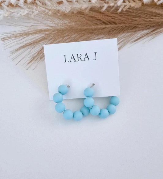 Regular Bead Hoop - Baby Blue
