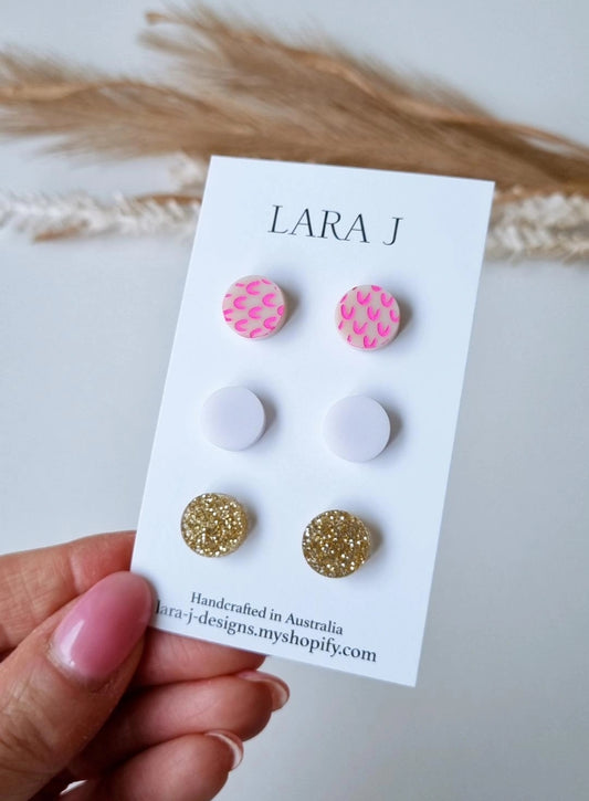 12mm Earring Trio #7