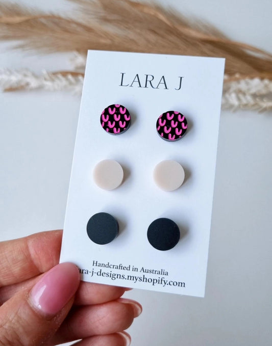 12mm Earring Trio #6