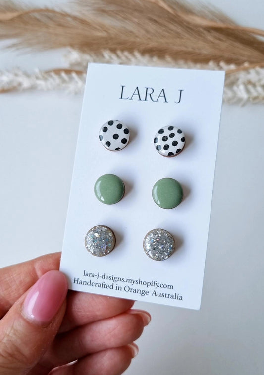 12mm Earring Trio #4