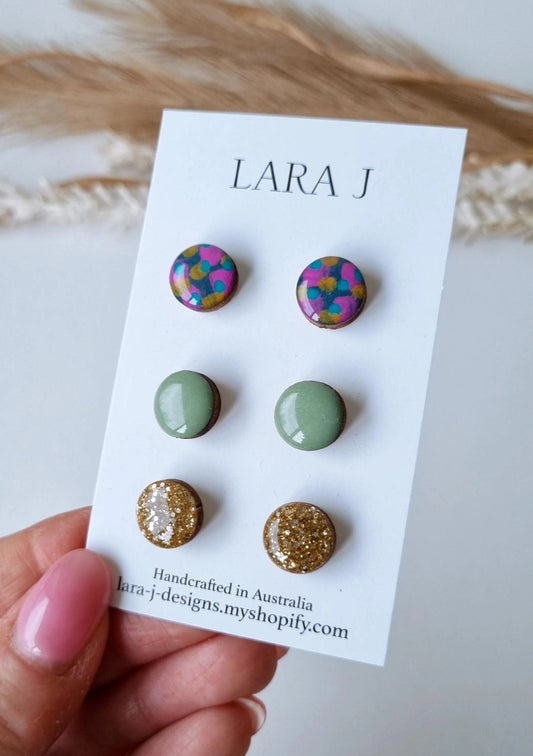 12mm Earring Trio #1