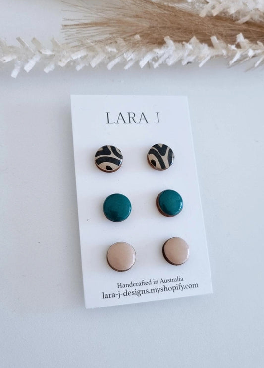 12mm Earring Trio #4