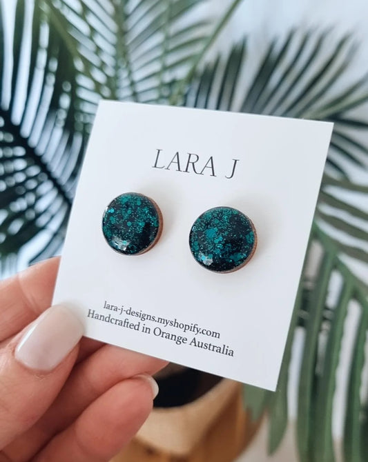 16mm Studs - Emerald Sparkle