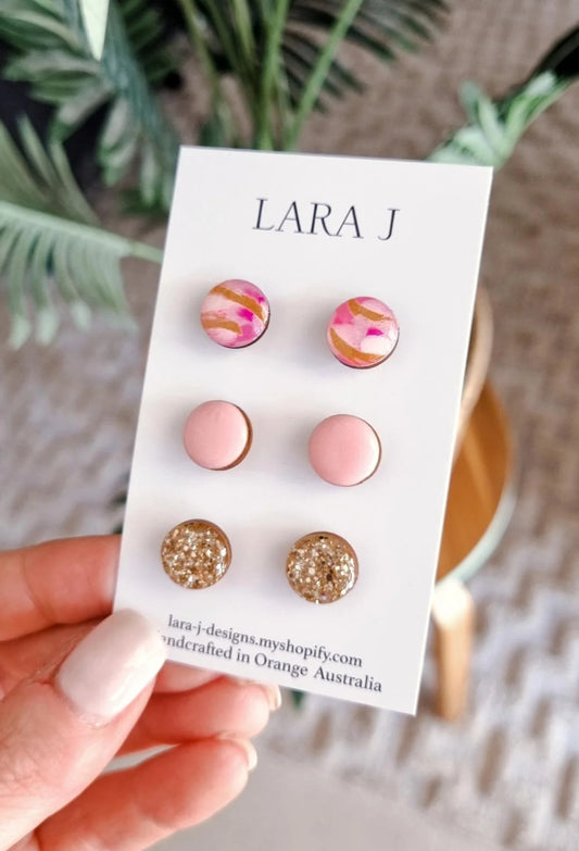 12mm Earring Trio #17