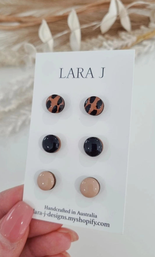 10mm Earring Trio #17