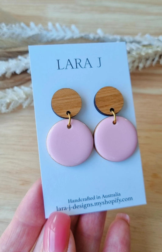 Petite Circle Dangle - Blush Pink