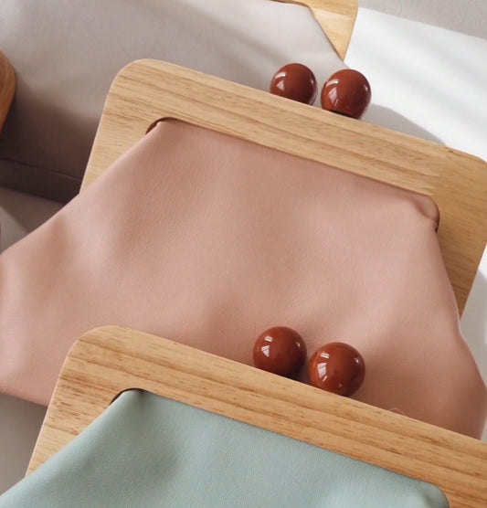 Timber Top Clutch - Blush Pink