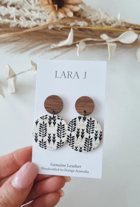 Arrow Leather Dangles - Walnut Top