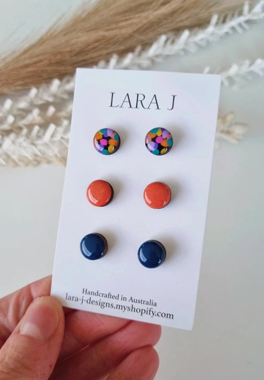 10mm Earring Trio #23