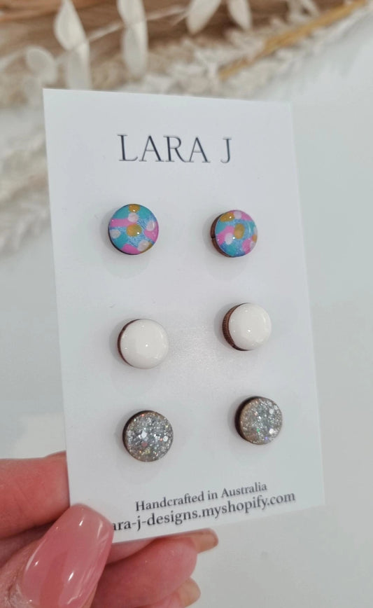 10mm Earring Trio #14