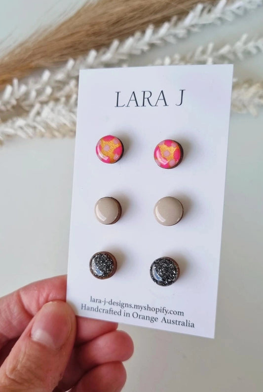 10mm Earring Trio #21