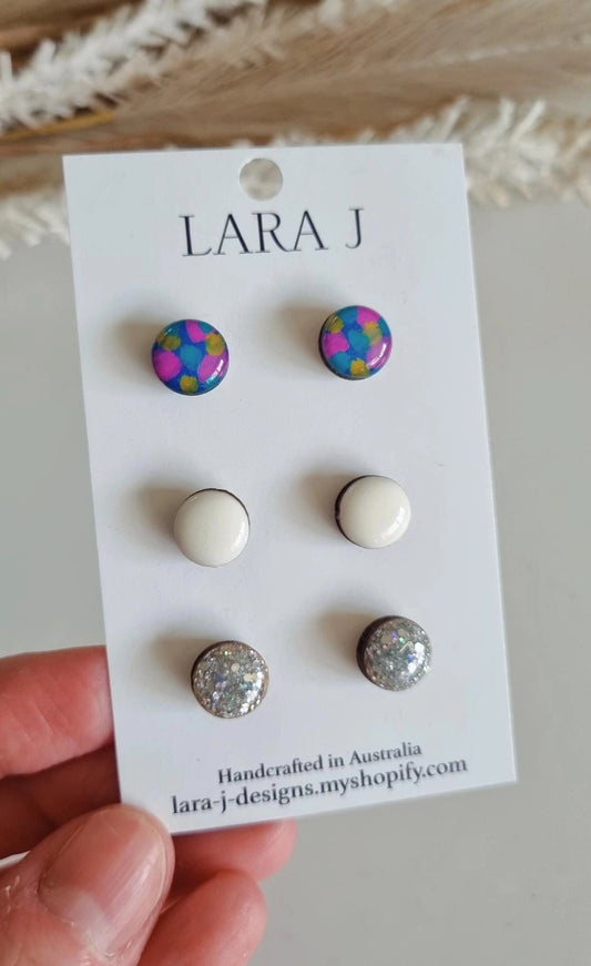 10mm Earring Trio #29