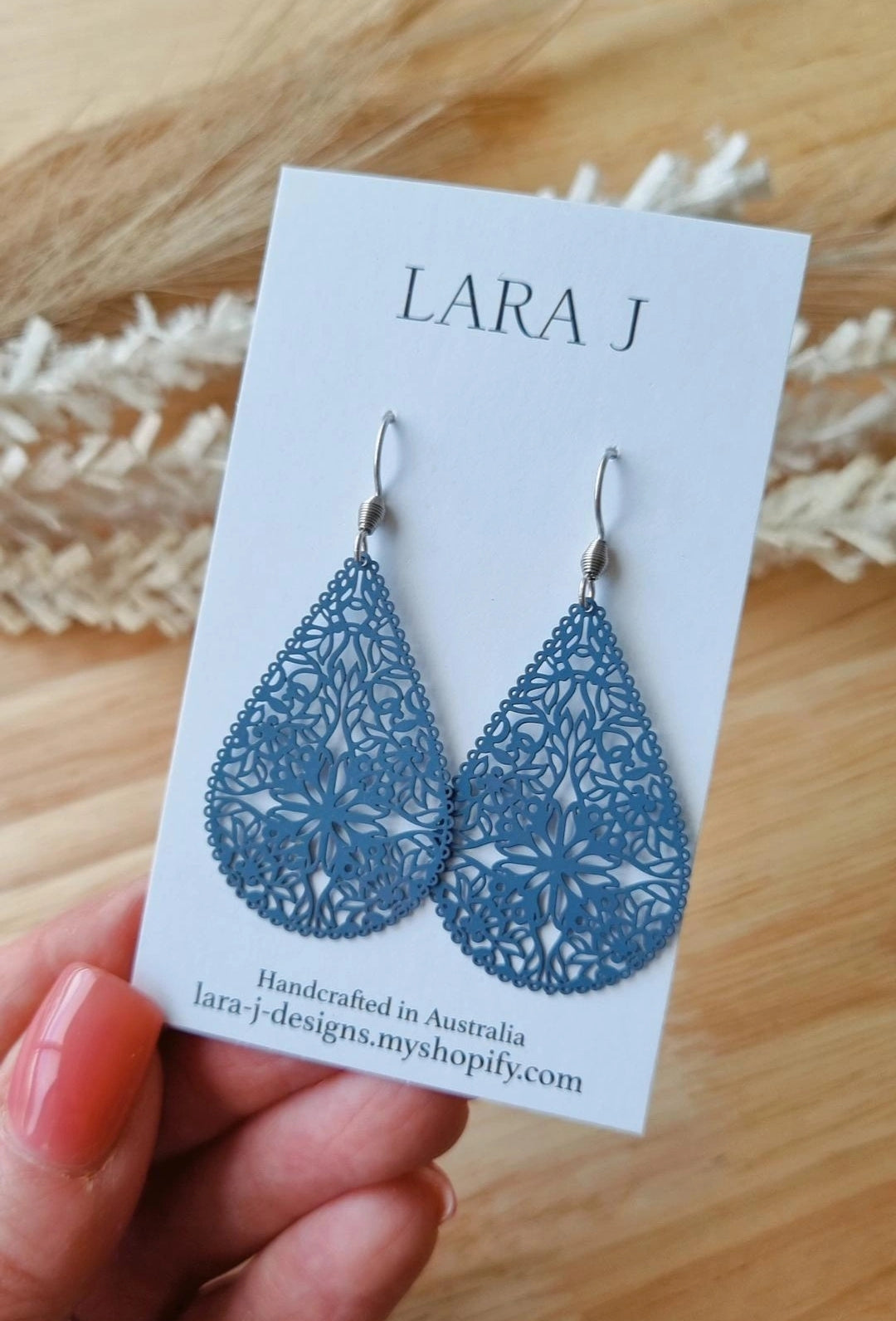 Lace Tear Drops - Charcoal