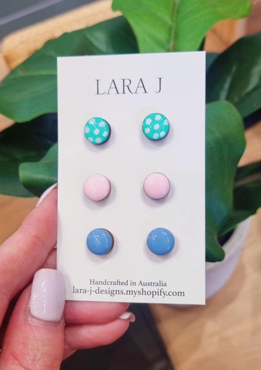 10mm Earring Trio #18