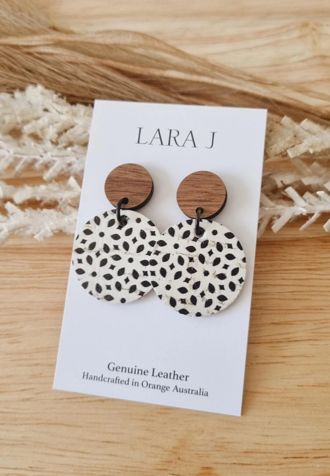 Monochrome Leather Dangles - Black Top