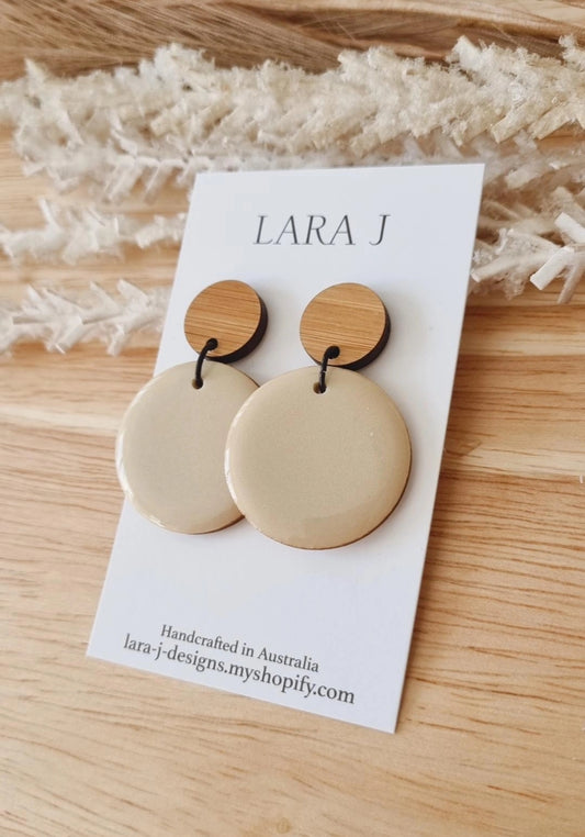 Resin Dangle - Latte- Bamboo Top