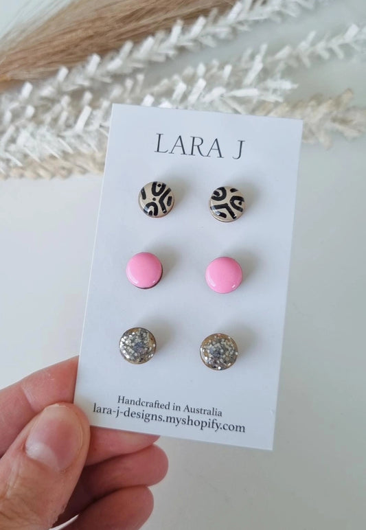 10mm Earring Trio #22