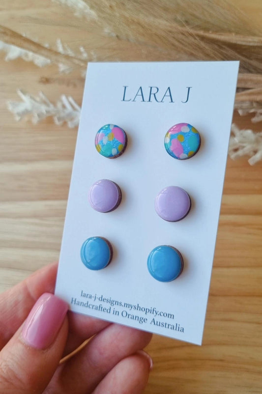 12mm Earring Trio #4