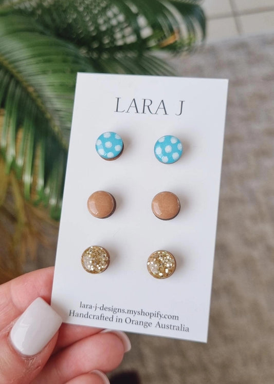 10mm Earring Trio #36