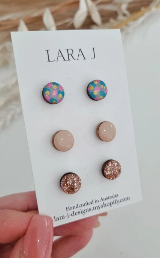 10mm Earring Trio #15