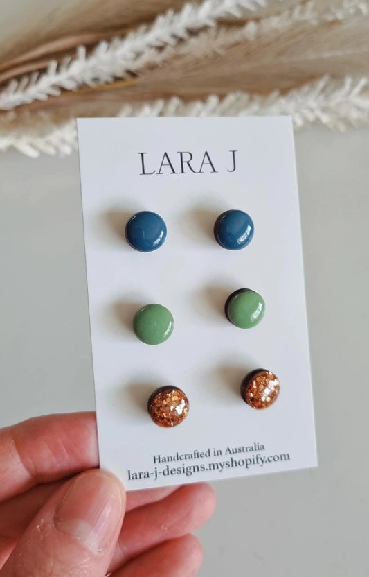10mm Earring Trio #31