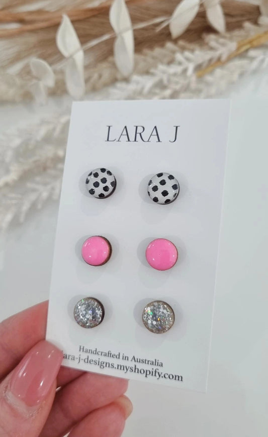 10mm Earring Trio #19