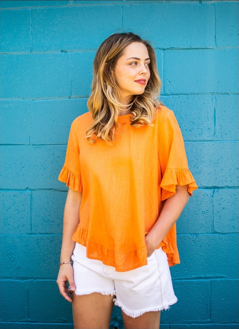 Florence Ruffle Hem - Orange