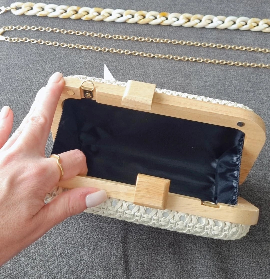 Woven Timber Clutch Set - Natural #2