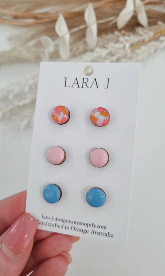 10mm Earring Trio #16