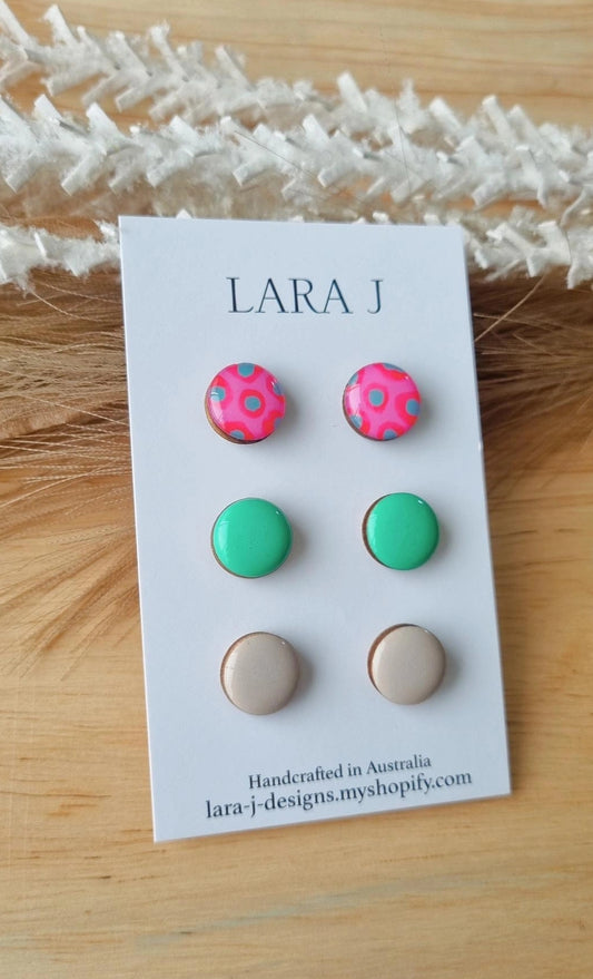 12mm Earring Trio #16