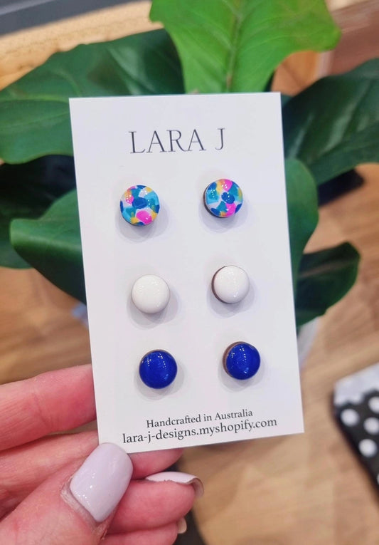10mm Earring Trio #17