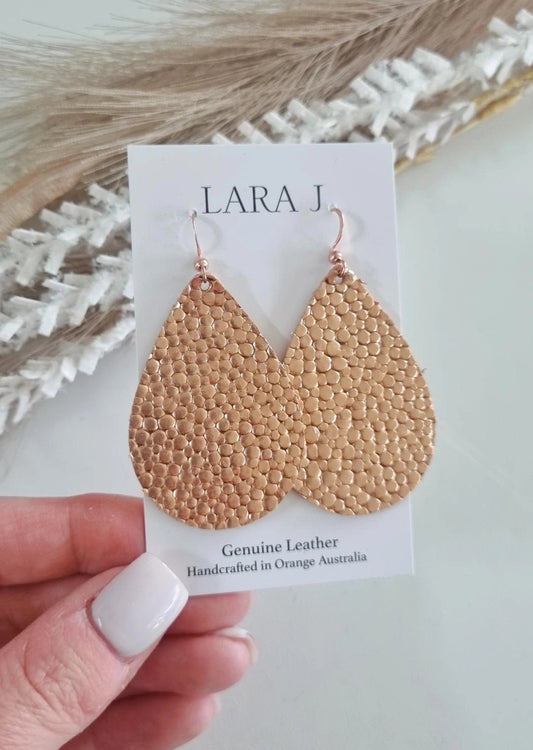 Rose Leather Earrings