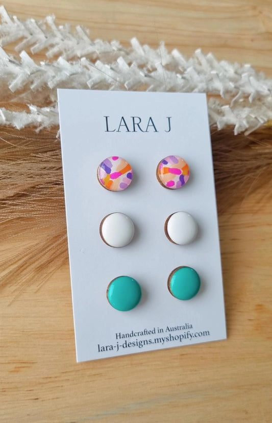 12mm Earring Trio #21