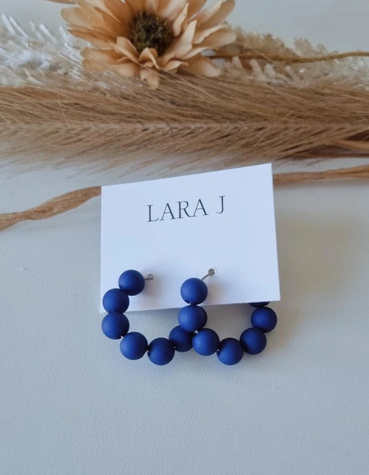 Regular Bead Hoop - Navy