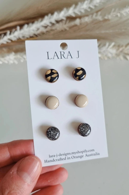 10mm Earring Trio #28