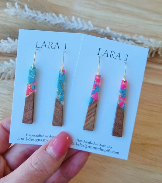 Wooden Resin Bar Dangle