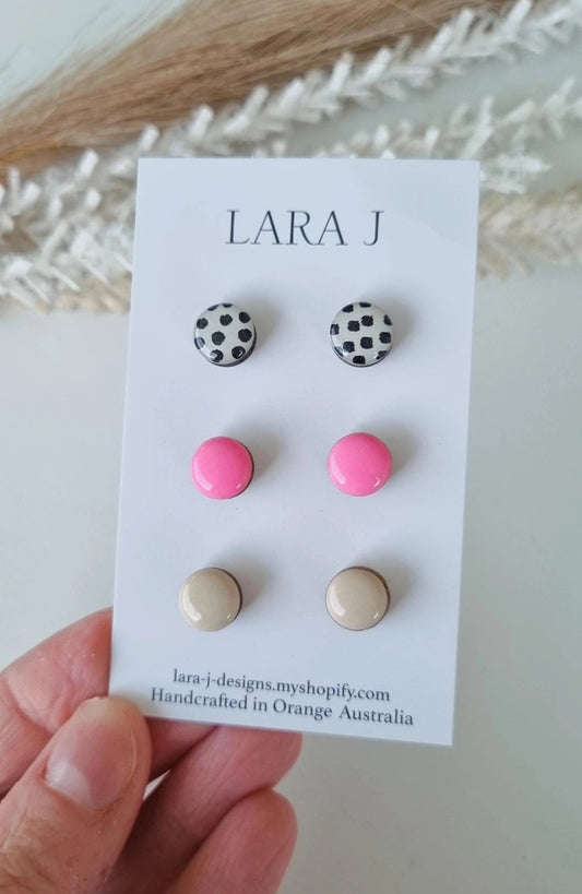 10mm Earring Trio #25