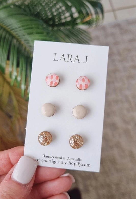 10mm Earring Trio #33