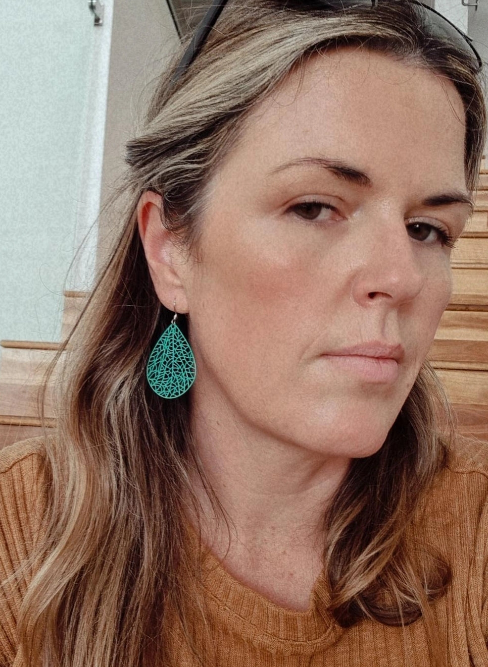 Tear Drop Dangles - Forest Green