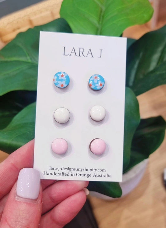 10mm Earring Trio #14