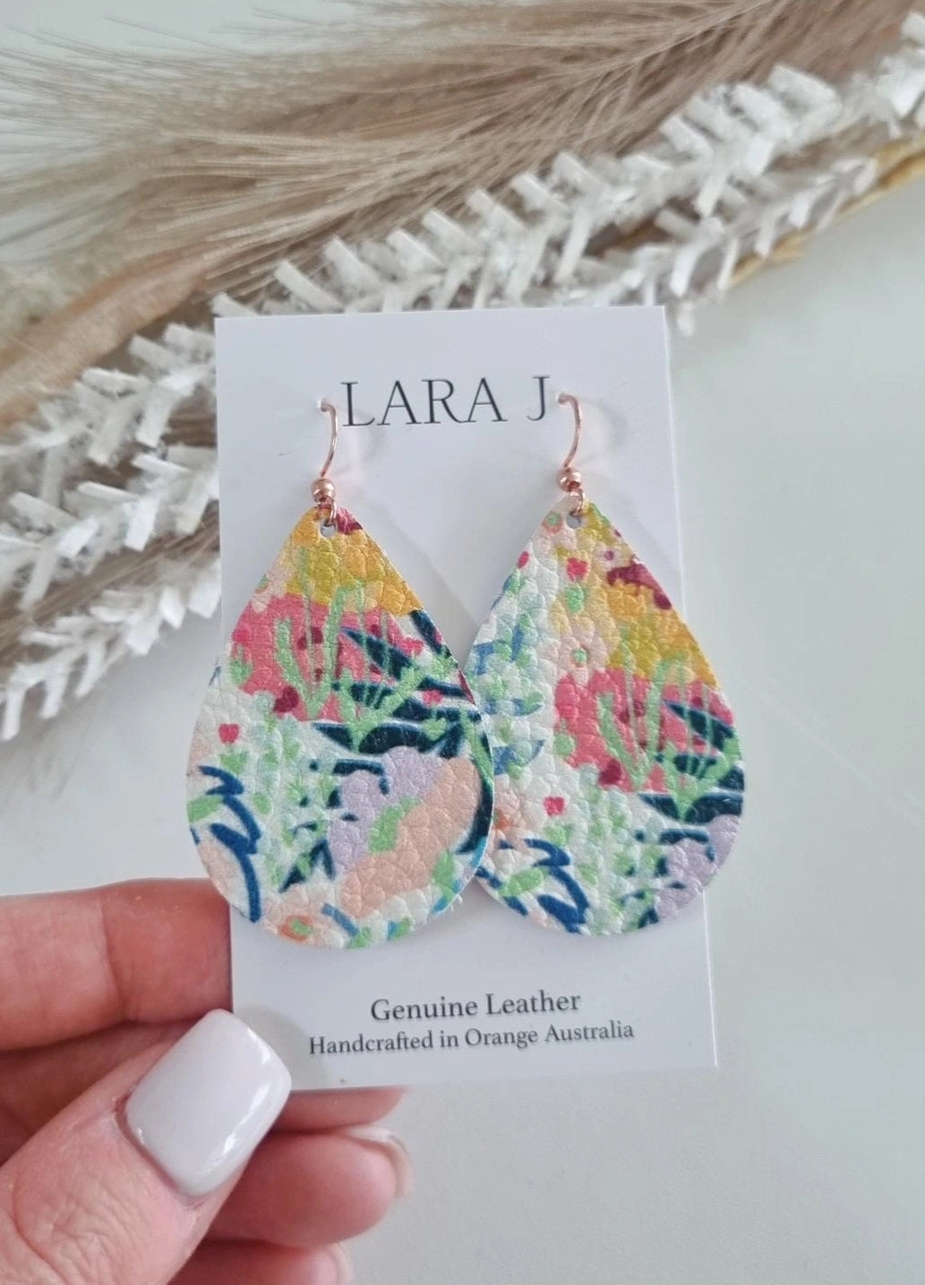 Floral Leather Earrings