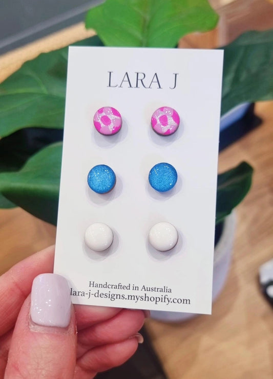 10mm Earring Trio #19